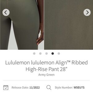 lululemon athletica Align Ribbed High-Rise Leggings - Green
